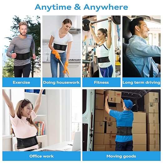 Back Support with Magnet, Tourmaline Magnetic Back Braces for Lower Back Pain Relief, Self Heating & Soothing Waist Band, Lumbar Support Belt for Herniated Disc/Sciatica (Medium)