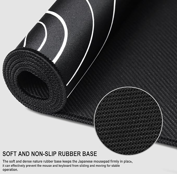 Large Gaming Mouse Pad, Water Resist Fabric XXL Extended Mousepad with Non-Slip Rubber Base, Stitched Edge, Computer Keyboard Big Mat for Gamer, Office, Home, 31.5" x 15.7", Terrain