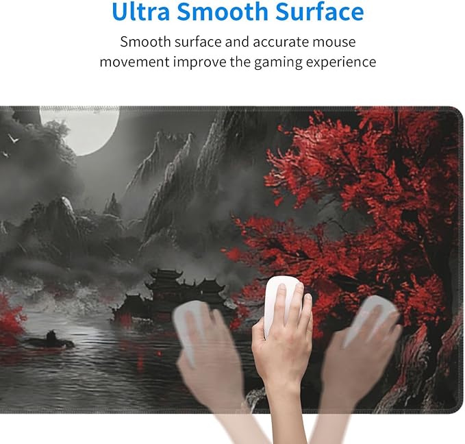 XL Dark Canyon Large Gaming Mouse Pad, Long Extended Full Mouse Mat Desk Pad for Top Keyboard Table, Aesthetic Cute Big Stitched Mousepad Gifts for Women Office Decor, 31.5 * 11.8 in