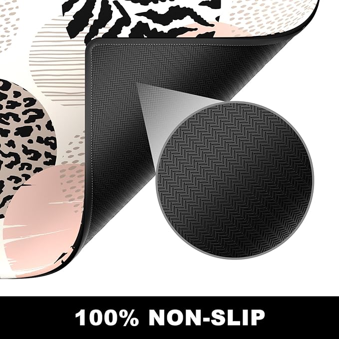 BOSOBO XXL Gaming Desk Mat, Leopard Dots Pink - 31.5 x 11.8 Inches, Full Cover