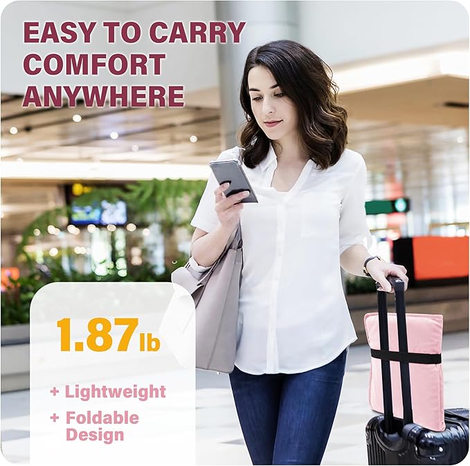 SPRING SEAON Large Gel Seat Cushion for Pressure Relief – Honeycomb Buffer Design with Extra Thick Filling, Anti-Slip Bottom, Perfect for Long Sitting, Travel, Airplane and Daily Comfort (Pink)