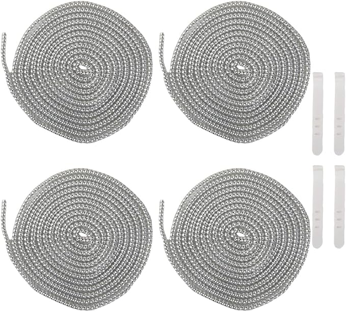 4pcs 1.6M(5.25FT) Spiral Cable Protector, Multicolor Suitable for Most Phone/Pad/Laptop USB Wire Cord Savers Protection Cover Anti-Break Wrap Charger Data Line Cables Sleeves, Laser Silver