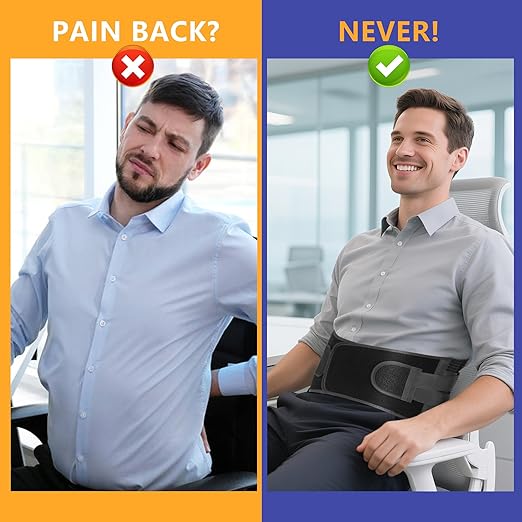 Back Brace Support Belt-Lumbar for Back Pain, Sciatica, Scoliosis, Herniated Disc Adjustable Support Straps-Lower Back Brace with Removable Lumbar Pad for Men & Women, Lumbar Support Belts for work (Medium)