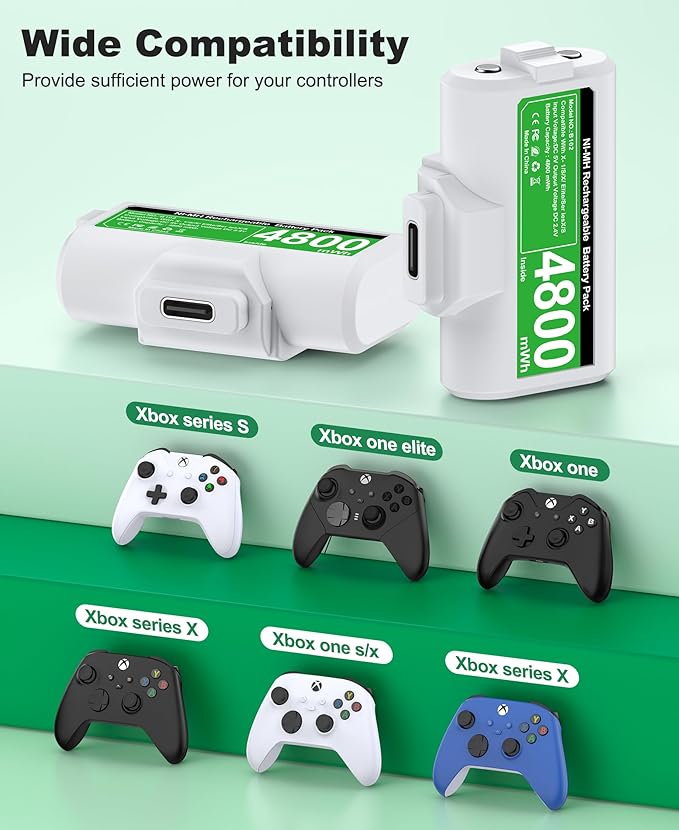 CYOYPPY Rechargeable Xbox Controller Battery Pack (White)