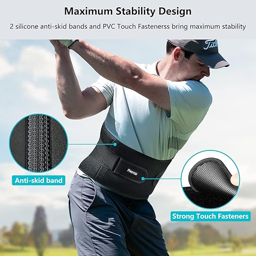 FREETOO Air Mesh Back Brace for Men Women Lower Back Pain Relief with 7 Stays, Adjustable Back Support Belt for Work, Anti-skid Lumbar Support for Sciatica Scoliosis (S(waist:27''-36''), Black)