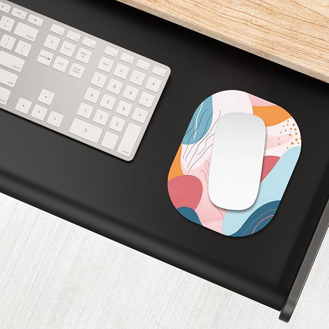 Small Mouse Pad, 6 x 7 Inch, Oval Mini Mouse Pad with Non-Slip Rubber Base for Laptop Wireless Mouse Keyboard Tray Mousepad, Color Abstract