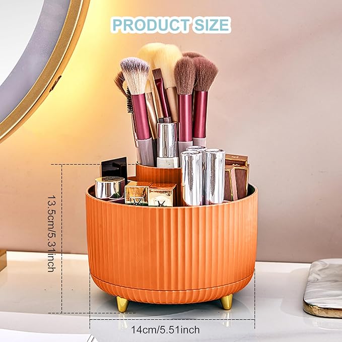 Cayxenful Pencil Holder For Desk,5 Slots 360°Degree Rotating Desk Organizers And Accessories,Desktop Storage Stationery Supplies Organizer, Cute Pencil Cup Pot For Office, School, Home