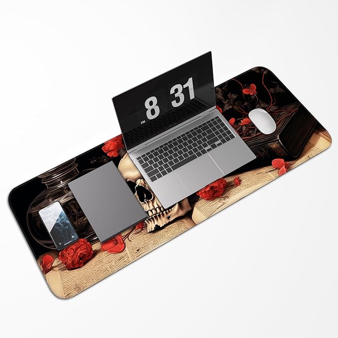 Mouse Pad, Premium Textured Waterproof Gaming Mouse Pad with Non-Slip Rubber Base, Large 31.5 x 11.8 Inch Desk Pad for Laptop, Office and Home (Floral)