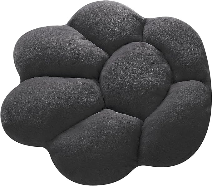 Ditucu Cat Paw Cushion Kawaii Chair Cushions 31.4 x 27.5 inch Cute Stuff Heart-Shaped Seat Pad Comfy Lazy Sofa Office Floor Pillow for Gaming Chairs Room Decor Black