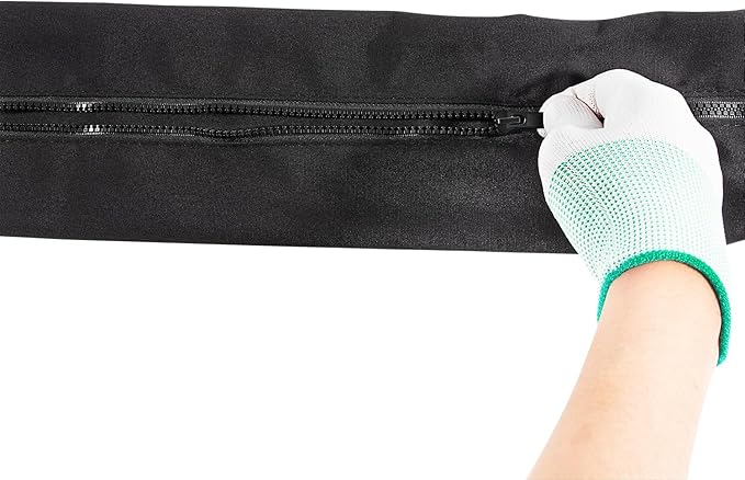 Premium 48-Inch Black Zippered Rigging Sleeve - Advanced Trolling Motor Cable Protection, Weather-Resistant, Convenient Access, Organized Cable Management