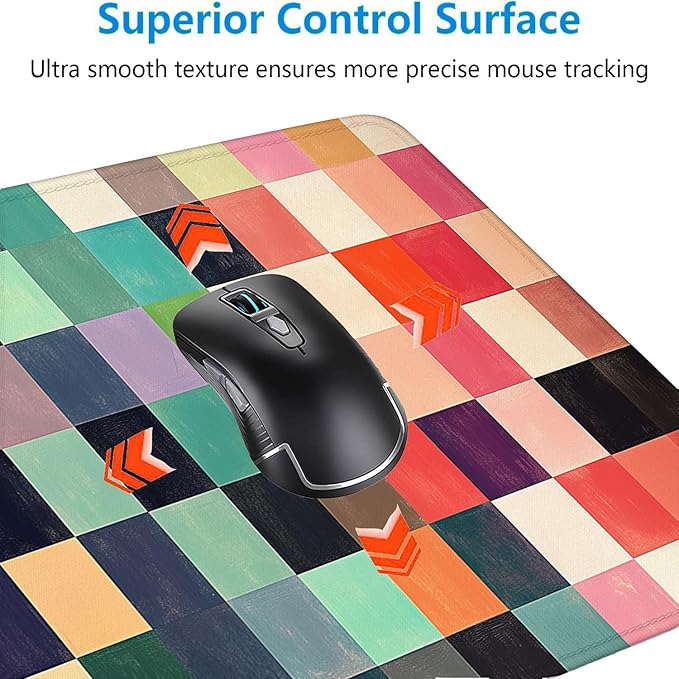 Colorful Checkerboard Gaming Mouse Pad Colorful Checkered Mousepad Extended Large Laptop Keyboard Non-Slip Rubber Base with Stitched Edges for Home Office Computer Keyboard Laptop 31.5x11.8 Inch