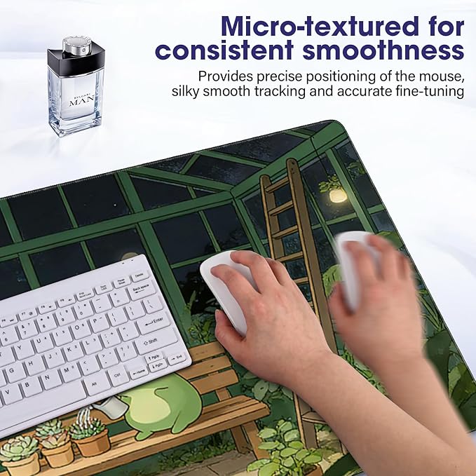 Large Extended Mouse Pad with Stitched Edges (35.4”x15.6”) - Waterproof Desk Mat, Non-Slip Rubber Base for All-Desk Coverage, Perfect for Gaming, Office, and Home
