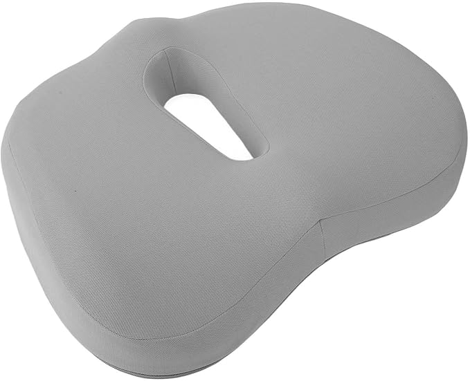 Memory Foam Seat Cushion Breathable Hollow Core Orthopedic Sitting Pillow Pad for Office Car Home (Grey)