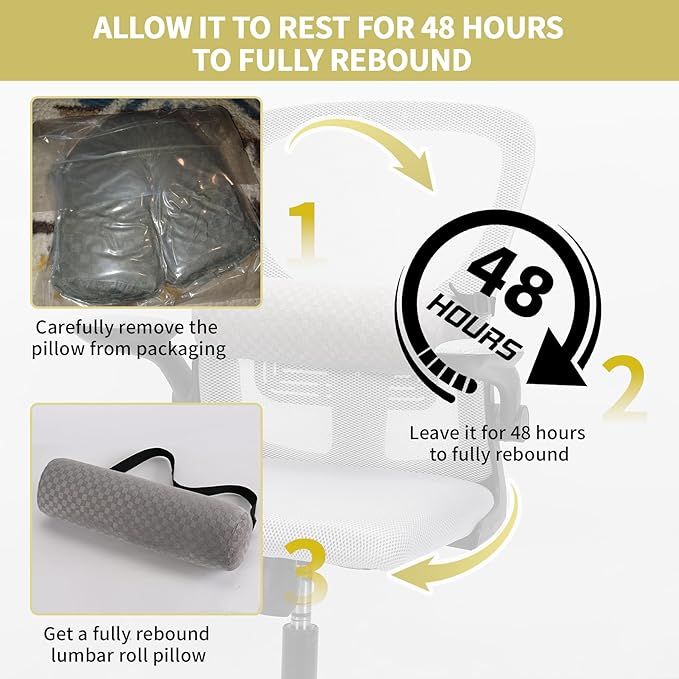 Lumbar Roll Pillow for Lower Back, Lumbar Support Foam Roll Cushion with Pillowcase and Upgraded Strap for Office, Chair, Car, Seat Pain Relief & Improving Posture (Black, Short-11 * 4.3'')