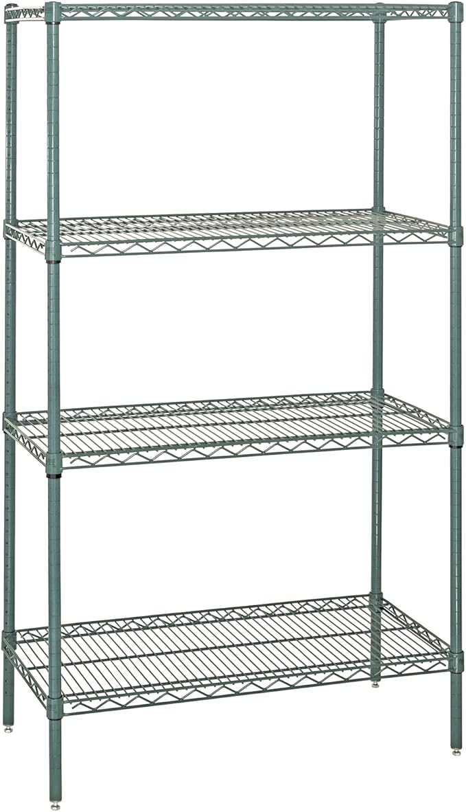 Quantum Storage Systems WR63-3072P Starter Kit Wire Shelves Green Epoxy 4 Shelves 63" H x 72" W x 30" D