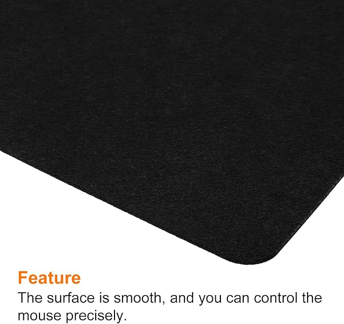 PATIKIL 24"x12" Desk Mat Protector, Felt Dual Side Desktop Pad Writing Mat for Office Home, Black