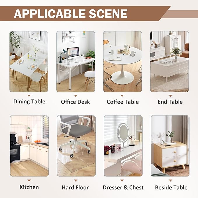 LovePads Clear Desk Mat 18 x 24 Inch, 1.5mm Thick Clear Table Protector, Waterproof Plastic Table Cover Protector, PVC Desk Protector Mat, Vinyl Desk Cover for Desktop, Coffee & Dining Table