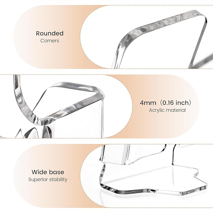 YUXUN Acrylic Brochure Holder 4x9inch,Clear Countertop Display Stand,Pamphlet Holder for Trifold 4 Inch Flyers,Booklets,Menu,Leaflets,Photocards for Office,Home,Store,1 Pack,A6