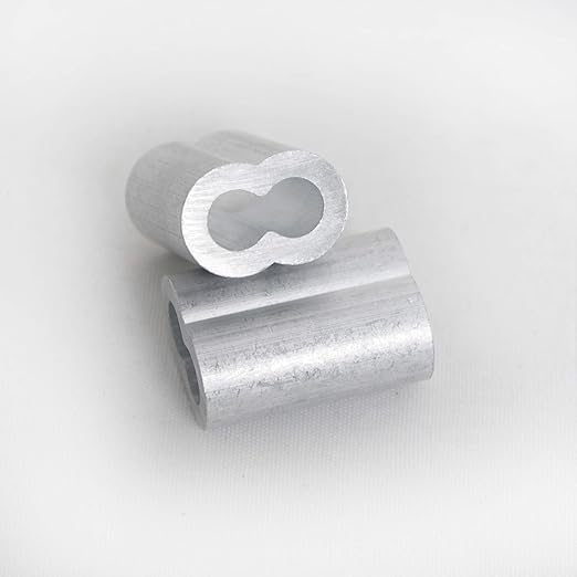 Wire Rope Sleeve, for Wire Rope Dia. 3/16", Aluminum Alloy, PK 25