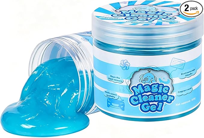 SenseYo 2 Pack Car Cleaning Gel Slime Clean Putty Dust Remover Car Interior Cleaner Kit Supplies Accessories Auto Detailing Tools for Air Vents Consoles Cup Holders Keyboards Notebook Camera