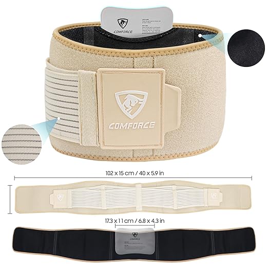 Sciatica Belt with Ice Pack, Widen Sacroiliac SI Joint Hip Belt for Women and Men, Adjustable Back Brace for Lower Back Pain, Hip and Pelvic Support (Waist Circumference: 30-40 inches, Stretchable)