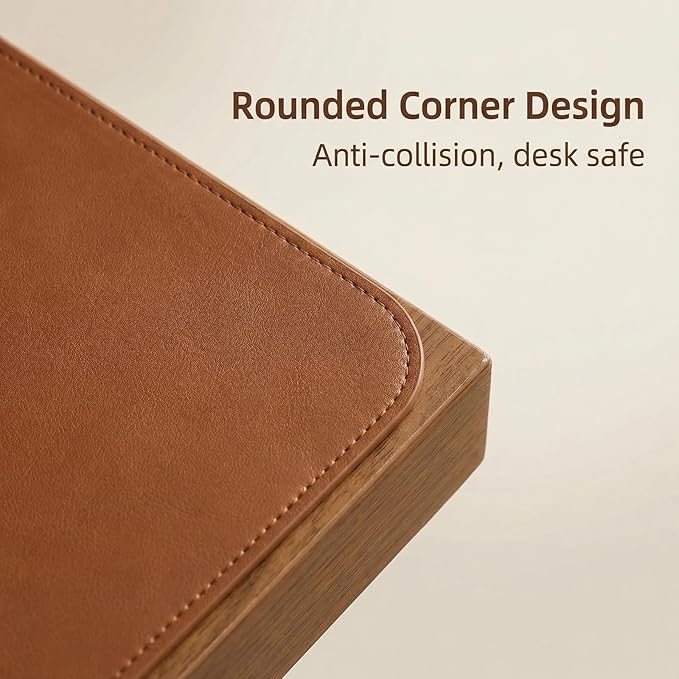 Leather Desk Pad Protector, Office Desk Mat, Mouse Pad, Non-Slip PU Leather Desk Blotter, Laptop Desk Pad Desk Accessories for Office and Home (Brown, 19.7'' x 25.22'')