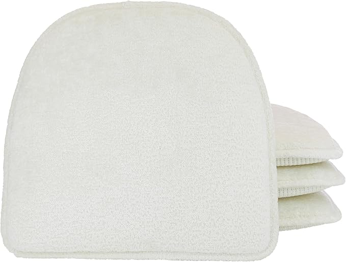 Klear Vu Raindrop The Gripper Non Slip Chair Cushions, Soft & Comfortable Seat Pad, Sitting Pillow for Kitchen, Dining or Office, 4 Count (Pack of 1), White