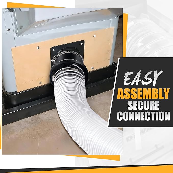 Saillong 4" Magnetic Dust Collector Fast Connect System – Starter Kit with Neodymium Fittings, Hose Couplers & Clamps for Workshop Dust Collection(Rubber Joint)