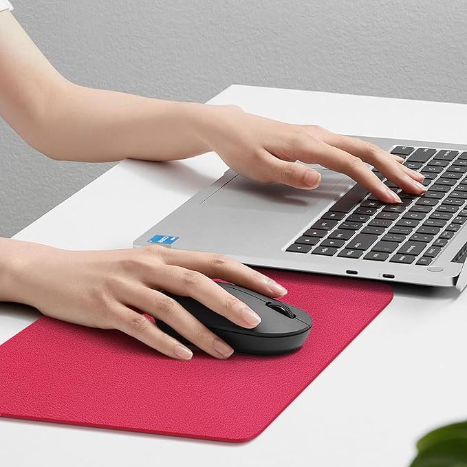 Leather Desk pad Protector, Office Mat, Large Mouse Mat, Non-Slip PU Leather Blotter, Laptop Desk Pad,Waterproof Laptop Computer Desk Keyboard Mat for Office/Work/Home/Decor (Rose, 11in*8in)