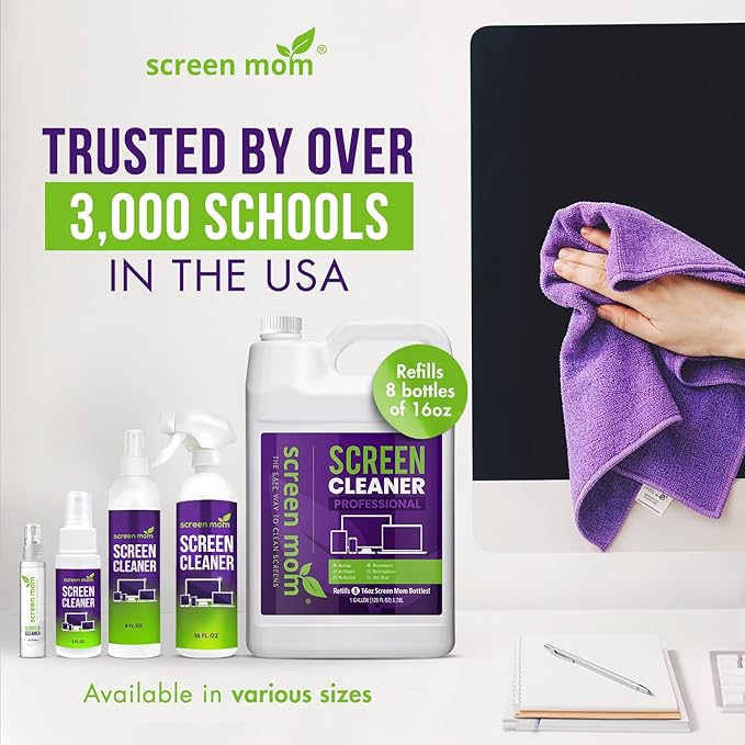 Screen Cleaner Spray and Wipe Kit 16oz and 5 Pack Microfiber Towel Bundle - Electronics Cleaner Spray TV Screen Cleaner for Smart TV Computer, Phone, iPad Laptop Screen Cleaner Car Screen Cleaning Kit