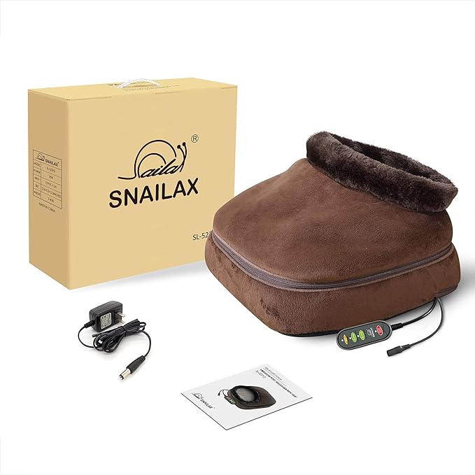 Snailax 3-in-1 Foot Warmer & Back Massager and Foot Massager with Heat, Foot Heater with Vibration Massage and 2 Settings Heat, Feet Warmers Massager for Foot,Leg,Back