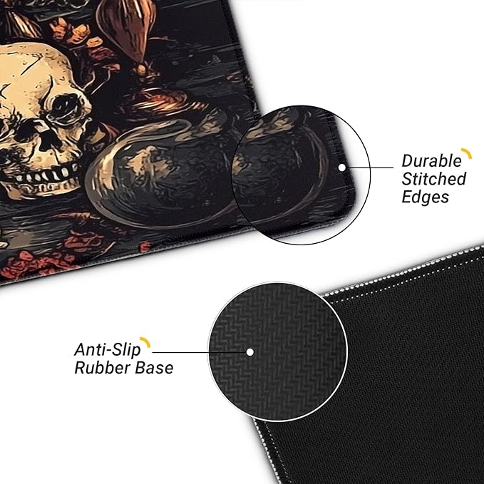 Gaming Mouse Pad with Non-Slip Base, Cute Mouse Mat with Stitched Edges for Keyboard and Mouse, Large Anime Mousepad for Computer, 31.5 x 11.8 inches (Mysterious Library)