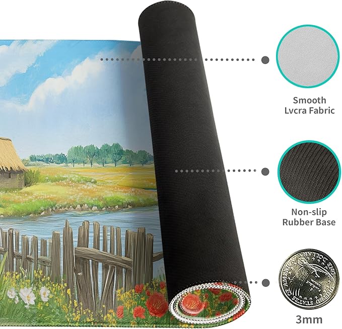 Desk Mat Mouse Pad Gaming Desk Pad XL Large Mouse Mat Office Decor Accessories (Countryside)