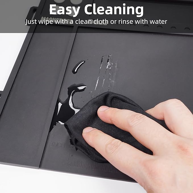 CKPART Gun Cleaning Mat, Premium Magnetic Pad With Organizer Parts Tray, Anti-Slip Rubberized Pistol Mat, Protective Workbench Mat for Gun Cleaning (16.5"x 10.43")