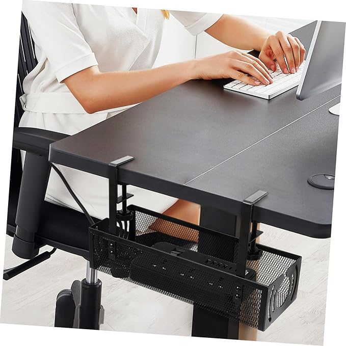 Veemoon Cable Management Tray Clamp Design Hide Cables Wall Wire Organizers for Cords under Desk Cord Management Holder