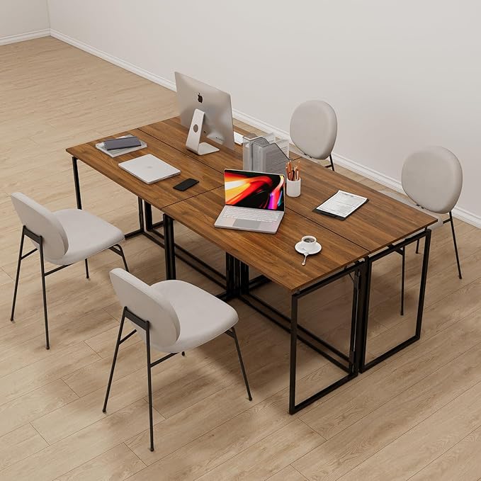 alawooder Folding Desk - 31.5" Wood Top Foldable Desk for Small Spaces | No Assembly Required Compact Desk for Home Office, Writing, and Study