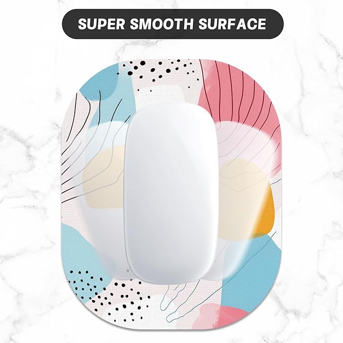 Small Mouse Pad, 6 x 7 Inch, Oval Mini Mouse Pad with Non-Slip Rubber Base for Laptop Wireless Mouse Keyboard Tray Mousepad, Graffiti Pattern