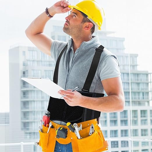 Zeluga 20-541 Industrial Work Back Brace, Back Support Belt with Suspenders, Lower Lumbar Support for Heavy Lifting, Removeable Straps, L/XL