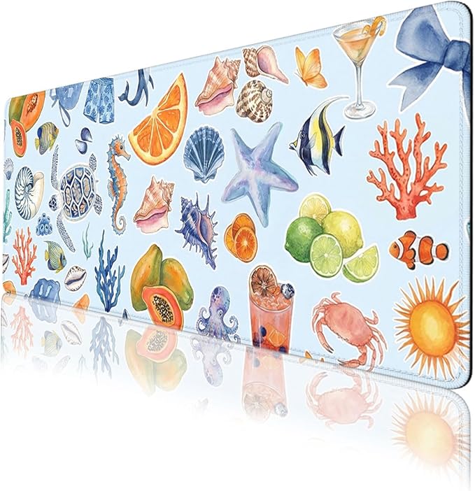 Tropical Sea Gaming Mouse Pad Ocean Summer XL Mouse Pad Large Mousepad Extended Laptop Keyboard Mat Gaming Desk Pad Mouse Mat 31.5 x 11.8 Inch Office Computer Keyboard Laptop Home