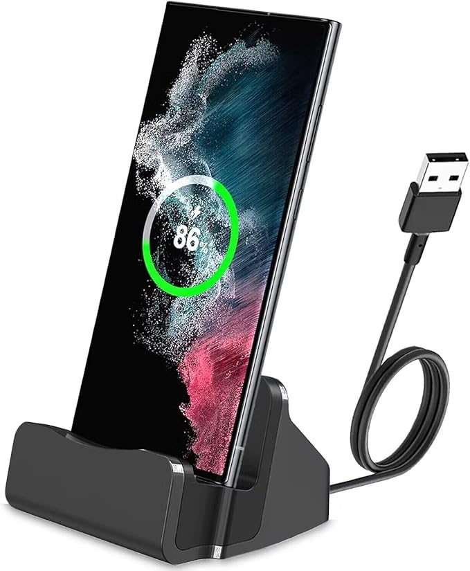 USB C Phone Dock Station for iPhone 15/16, Galaxy, Google Pixel, LG, HTC & More, Phone Charging Stand Cradle for Desk Nightstand, USB C Charging Dock Stand for Switch/Switch Lite