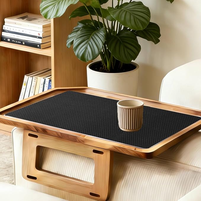 Non-Slip Pad & Non-Slip Gasket - 10 x 7.5 Inch Black Reusable Rubber Table Mat, Dishwasher Safe, Perfect for Furniture, Guitars, Walkers and Pet Bowls (Black, 10 in x 7.5 in)