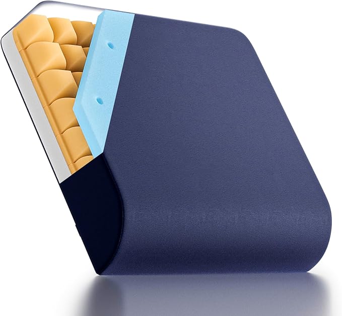 Pressure Sore & Tailbone Pain Relief Wheelchair Cushions - Infused Memory Foam with Balanced Support & Softness - Breathable for Office Chair,Desk & Car Seat, 4'' Thick,Non-Slip(Navy)