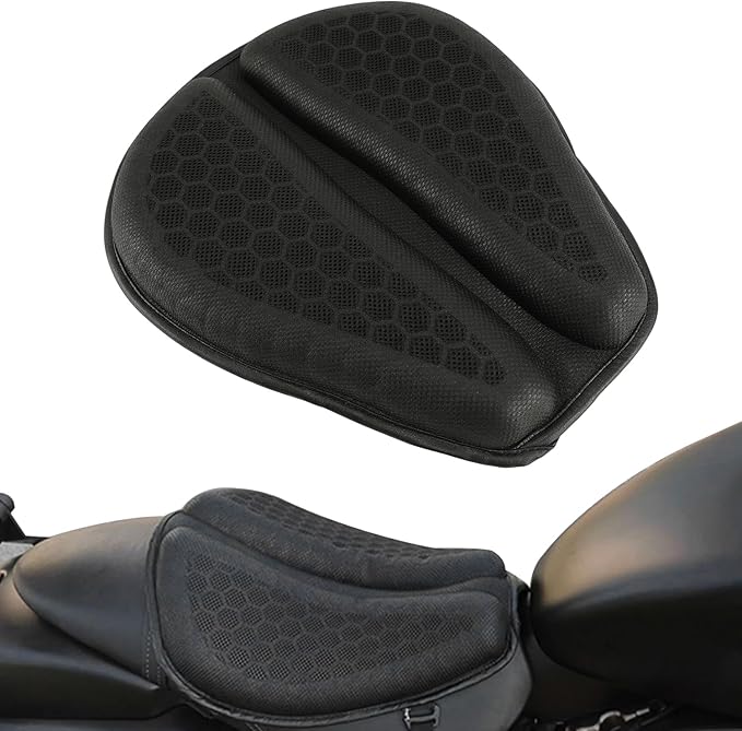 SUNPIE Motorcycle Seat Cushion Gel Pad Foldable Soft Seats with Pressure Relief Pads for Motorcycles Breathable and Shock Absorption Lightweight Large Seat Pad for Long Rides(Large)