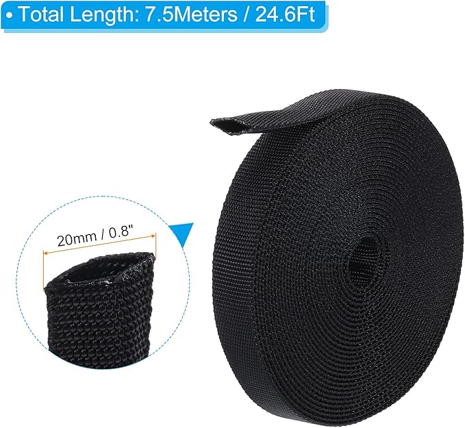 PATIKIL 0.5" Dia 24.6FT Nylon Protective Hose Sleeve, Cable Cover Sheath Protection for Welding Tig Torch Hydraulic Hose, Black