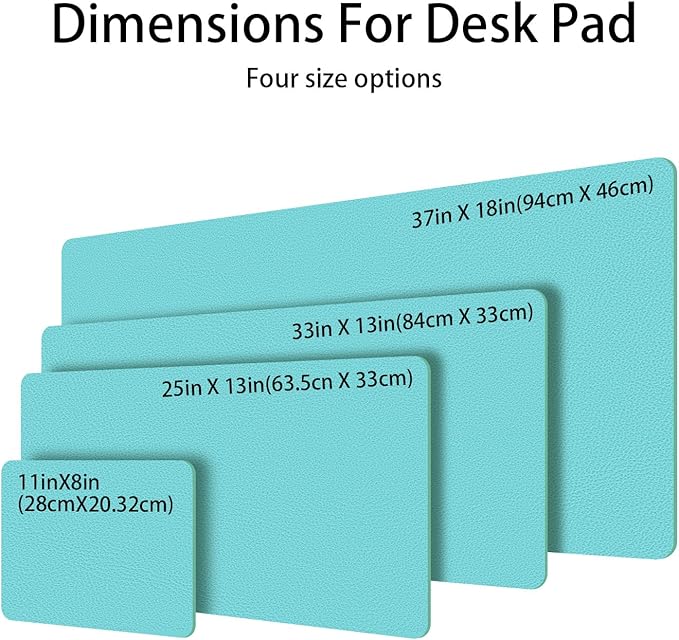 Leather Desk pad Protector, Office Mat, Large Mouse Mat, Non-Slip PU Leather Blotter, Laptop Desk Pad,Waterproof Laptop Computer Desk Keyboard Mat for Office/Work/Home/Decor (Light Blue, 47in*23in)