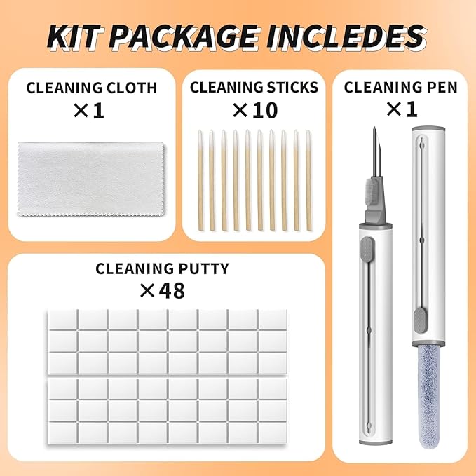 MOLOPPO Cleaning Clay, Phone Cleaning Kit with Clean Pen, Remove Ear Wax & Dirt & Gunk from Device's Small Crevices, for AirPod Cleaner Kit for Airpods Charging Case/Headphones/Electronics
