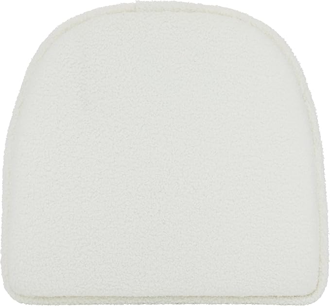 Klear Vu Raindrop The Gripper Non Slip Chair Cushions, Soft & Comfortable Seat Pad, Sitting Pillow for Kitchen, Dining or Office, 2 Count (Pack of 1), Fleece White