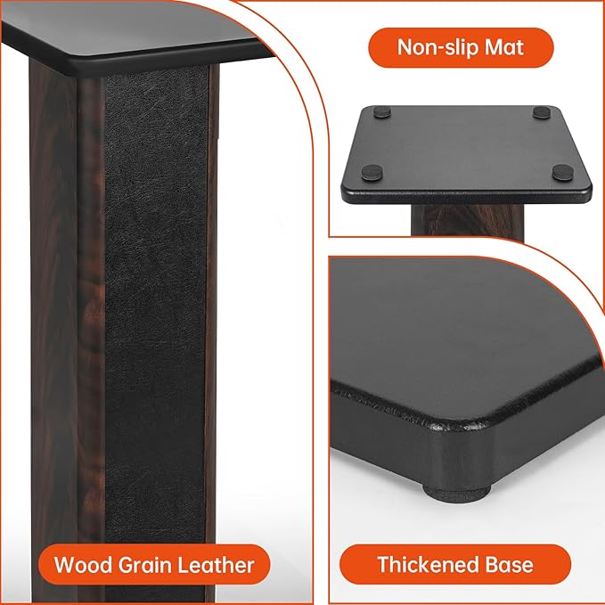 20 Inch (50CM)- Pair- Wood Speaker Stands for Home-Cinema HiFi Desktop and Satellite Speakers Monitor Stands