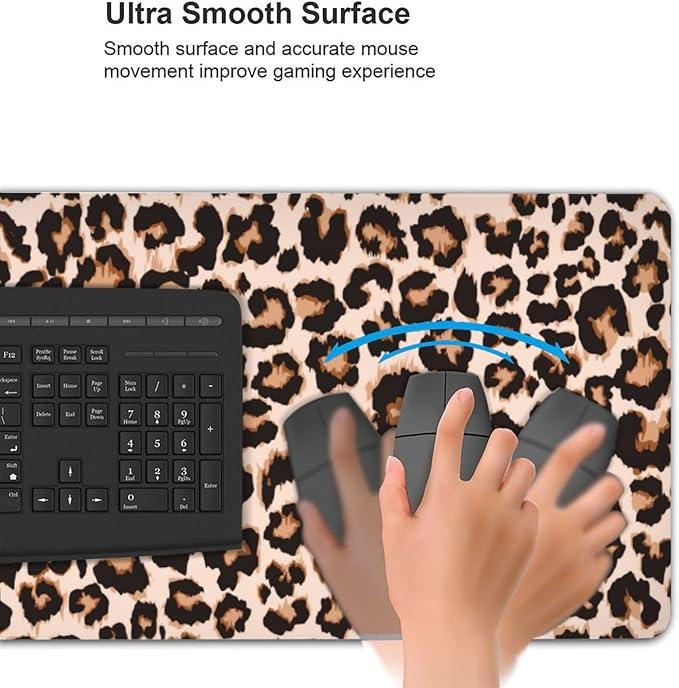 Cheetah Leopard Print Large Mouse Pad & Desk Mat Animal Skin Extended Mousepad Non-Slip Rubber Base Laptop Computer Keyboard Pad for Gaming, Office & Home Decor, XXXL - 35.4" X 15.7"