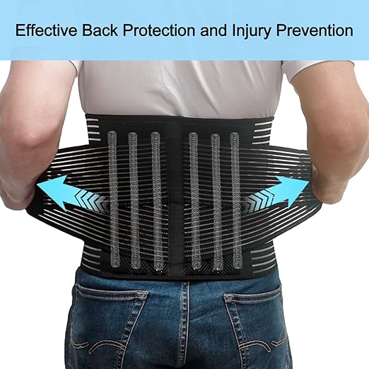 TESETON Back Brace for Men and Women, Relief Lower Back Pain Herniated Disc, Sciatica, Scoliosis, Breathable Mesh, Lumbar Support Belt with 8 reinforced Bones, Easy to Use or Carry WT02 Black-XS